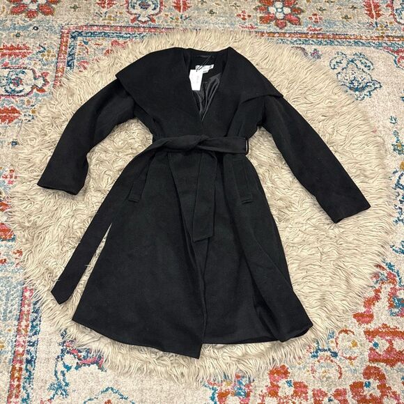 NWT Noize Lena Long Length Vegan Wool Coat small - Picture 2 of 6